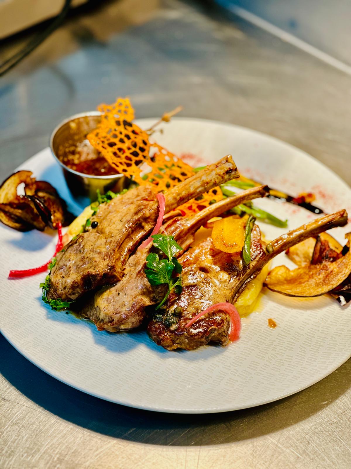 Plated dish by Chef Venu