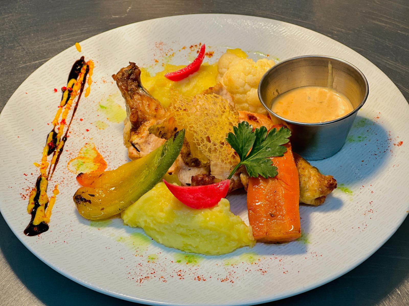 Plated dish by Chef Venu